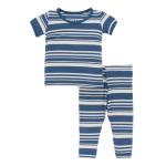 Kickee Pants Boy S/S Pajama Set Fishing Stripe