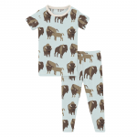 Kickee Pants Boy S/S Pajama Set Fresh Air Bison