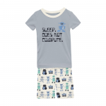 Kickee Pants Boy S/S Pajama Set w/Shorts Natural Robot