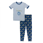 Kickee Pants Unisex Pajama Set Navy Cornflower & Bee