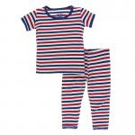 Kickee Pants Unisex S/S Pajama Set USA Stripe