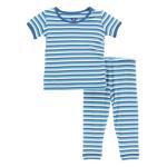 Kickee Pants Boy S/S Pajama Set Confetti Anniversary Stripe