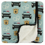 Kickee Pants Stroller Blanket Sherpa Lined Jade Law Enforcement