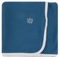 Kickee Pants Solid Swaddle Blanket Twilight with Natural