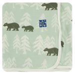 Kickee Pants Swaddle Blanket Aloe Bears and Treeline