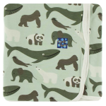 Kickee Pants Swaddle Blanket Aloe Endangered Animals