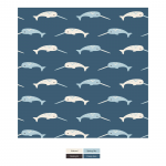 Kickee Pants Swaddle Blanket Deep Sea Narwhal
