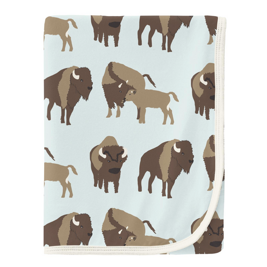 Kickee Pants Swaddle Blanket Fresh Air Bison