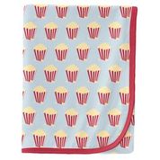Kickee Pants Swaddle Blanket Illusion Blue Popcorn