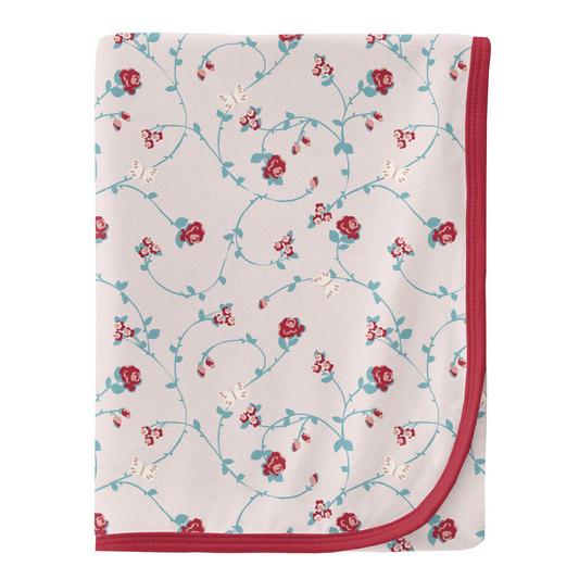 Kickee Pants Swaddle Blanket Macaroon Floral Vines