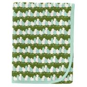 Kickee Pants Swaddle Blanket Moss Chicks