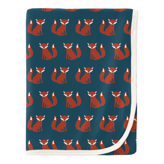 Kickee Pants Swaddle Blanket Peacock Fox