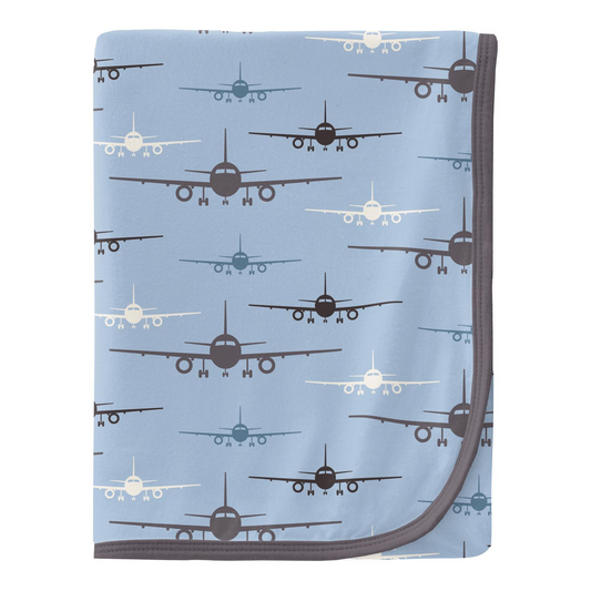 Kickee Pants Swaddle Blanket Pond Airplanes