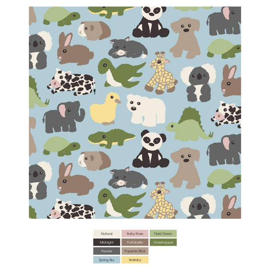 Kickee Pants Swaddle Blanket Spring Sky Too Many Stuffies