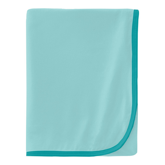 Kickee Pants Swaddle Blanket Solid Summer Sky w/ Neptune