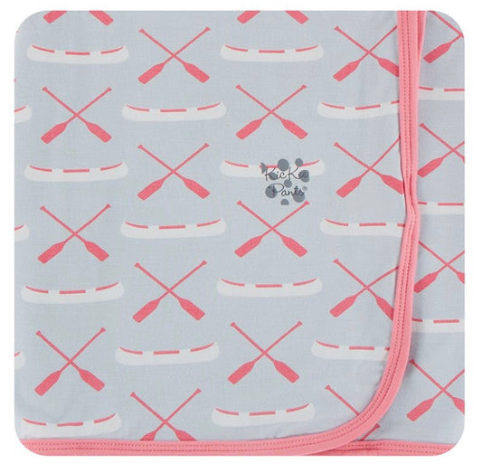 Kickee Pants Swaddle Blanket Dew Paddles and Canoe