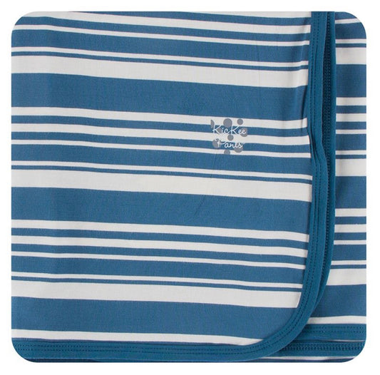 Kickee Pants Swaddle Blanket Fishing Stripe