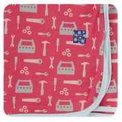 Kickee Pants Swaddle Blanket Flag Red Construction