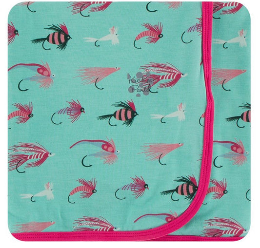 Kickee Pants Swaddle Blanket Glass Fishing Flies