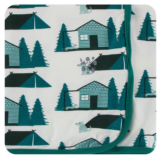 Kickee Pants Swaddle Blanket Natural Cabins and Tents
