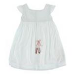 Kickee Pants Woven Garden Dress w/Apron Fresh Air Embroidered Ballet Slippers