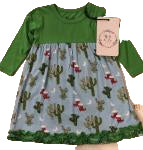 Kozi & Co L/S Swing Dress Christmas Cactus