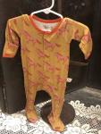 Kozi & Co Girl Footie w/Snaps Pink Mustangs