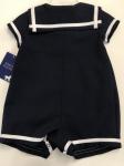Matt's Scooter Nautical Sailor Romper Navy w/ White Trim