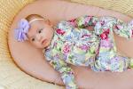 Rockin Royalty Girl Ruffle Coverall/Footie w/2way Zipper Lila