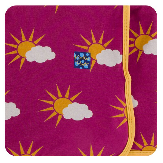 Kickee Pants Swaddle Blanket Berry Partial Sun