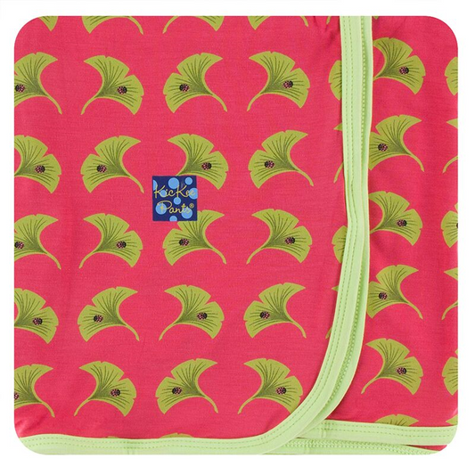 Kickee Pants Swaddle Blanket Red Ginger Ginkgo