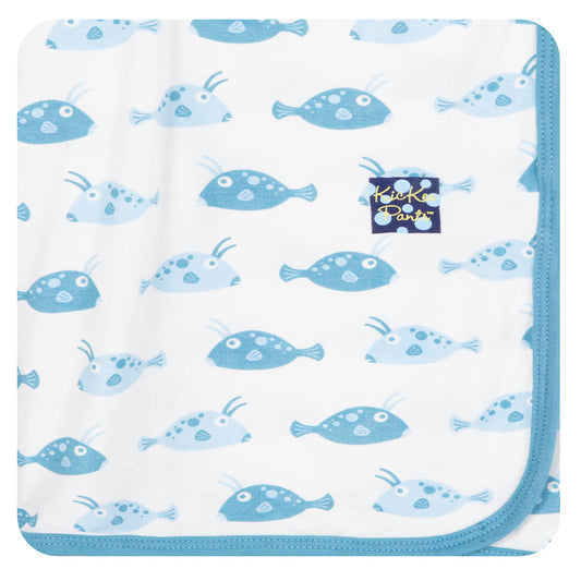 Kickee Pants Swaddle Blanket Boy Cowfish