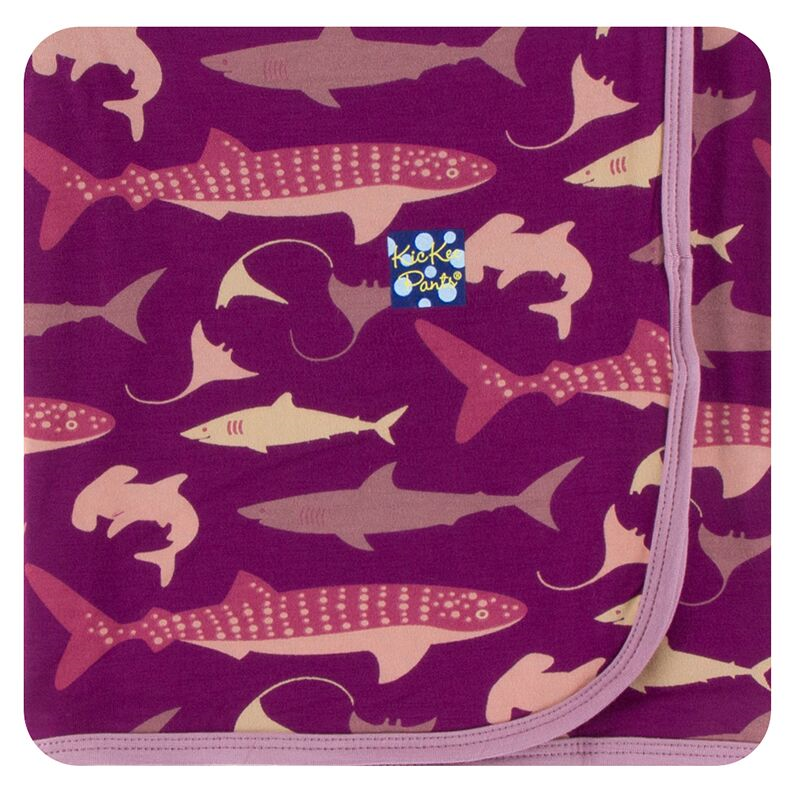 Kickee Pants Swaddle Blanket Melody Sharks