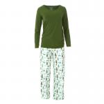 Kickee Pants Women L/S Pajama Set Natural Woodland Holiday